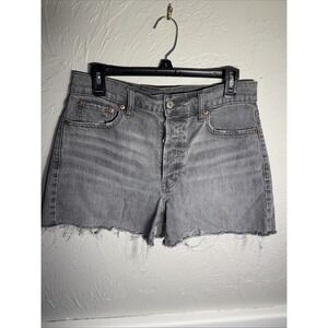 Gap Denim Grey Womens Jean Shorts Size 8 / 29 High Rise Cheeky Short Button Fly